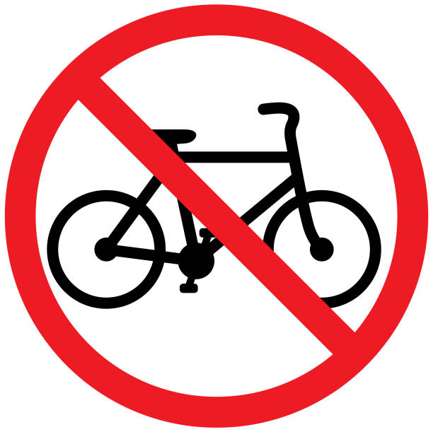  Изображение таблички с велосипедом и запрещающим знаком 
